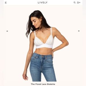 Like New LIVELY L white lace bralette